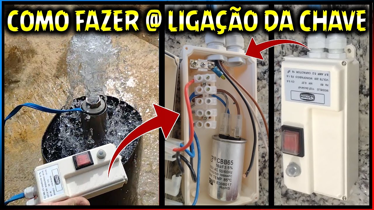 Ligando a chave da bomba caneta monofásica
