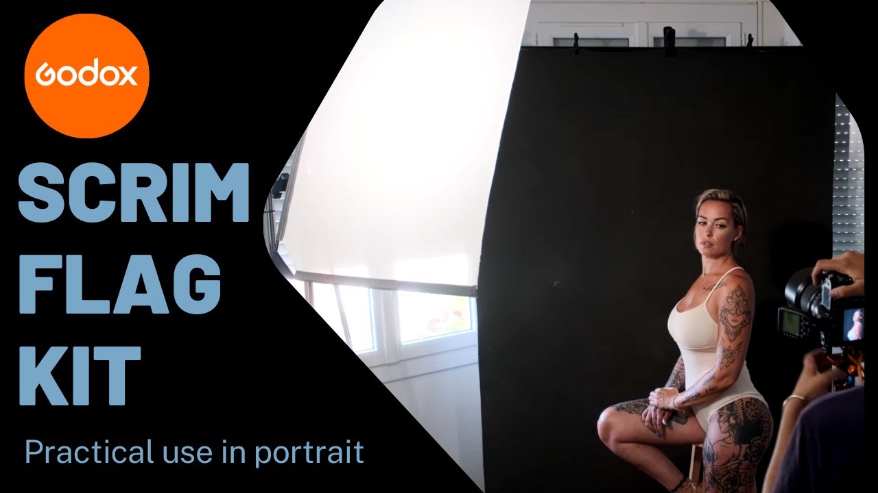 Scrim Flag Kit - Practical use in portrait photography - Behind the scenes