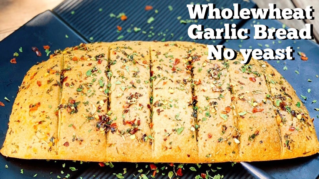 Dominos style Wheat Garlic Bread | No Yeast Garlic Bread | Stuffed Cheesy Garlic Bread Recipe