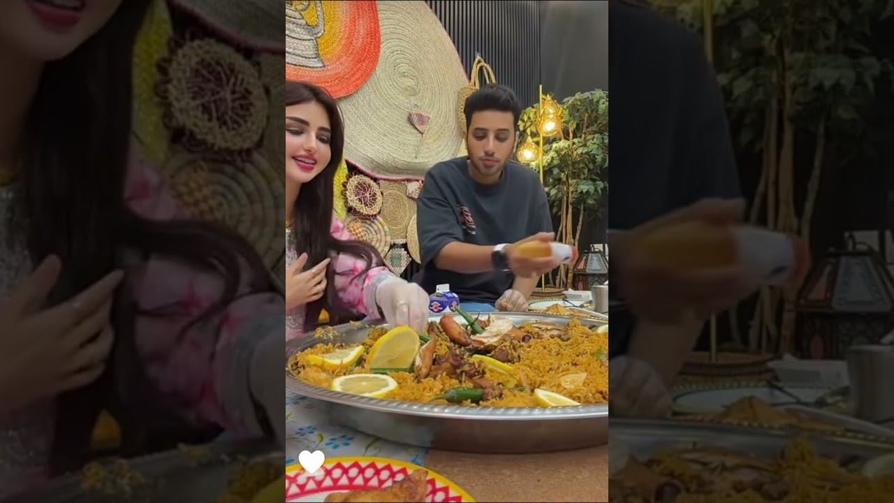 وأخيرا فطور رمضان عائلة اميره وعبد الرحمن أكل لحم سعودي بشهي مع ايلين 😋 عائلة ميرو 