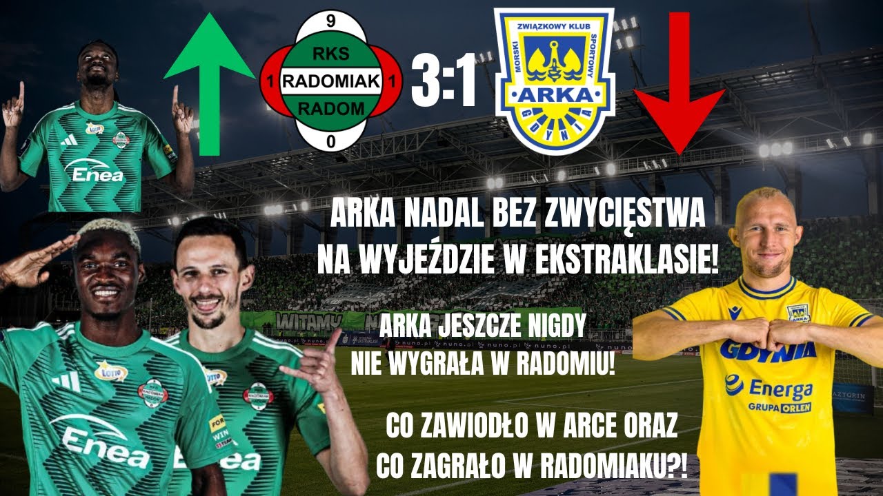 RADOMIAK wygrywa z ARKĄ w zaległym meczu! Dlaczego ARKA jest blisko STREFY SPADKOWEJ?!