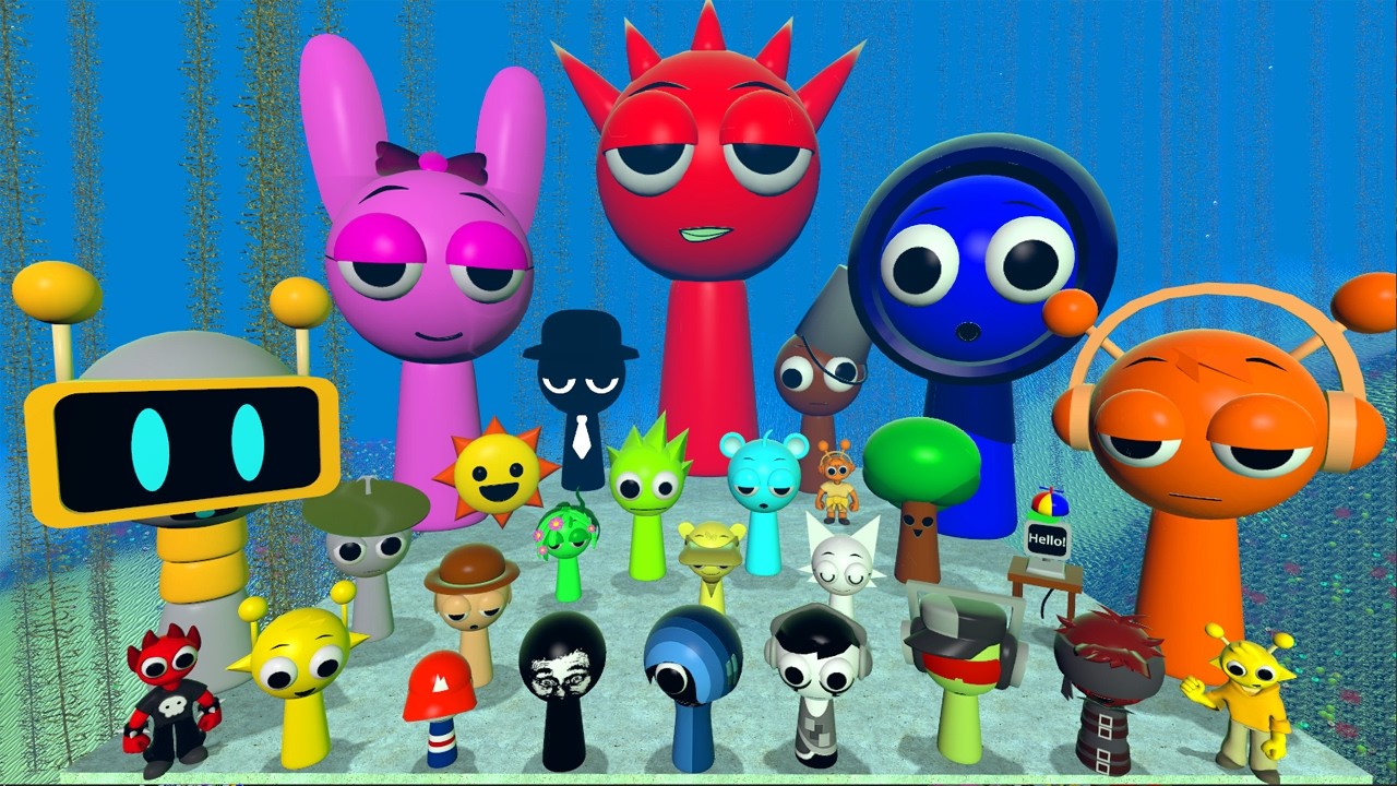 I FOUND ALL MR SUN TREE FUN COMPUTER EVOLUTION SPRUNKI FAMILY in UNDERWATER Garry's Mod