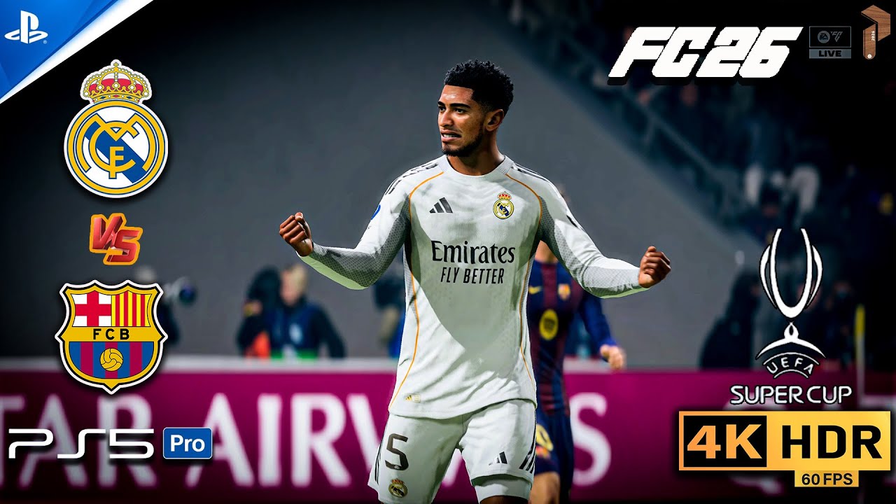 Real Madrid vs Barcelona 🏆 Super Cup FINAL | FC 26 4K HDR PS5 Pro #fc26 #ps5 #4k #final #football