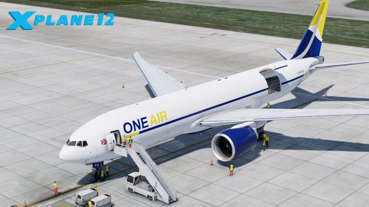 #XP12.3 | Flightfactor 777F Freighter | The G-ONEG and only | Map Enhancement | Fliegerabend™