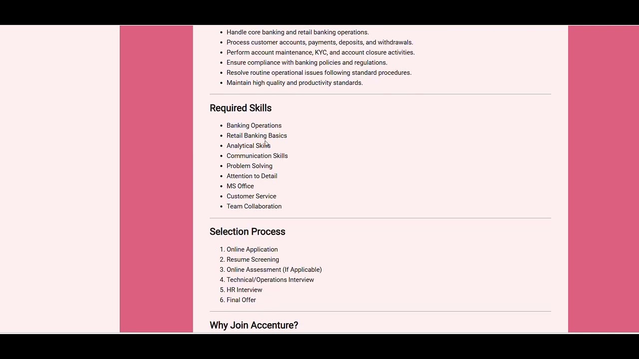Accenture Hiring Freshers 2026 🔥 Banking Operations New Associate | Chennai | Apply Now
