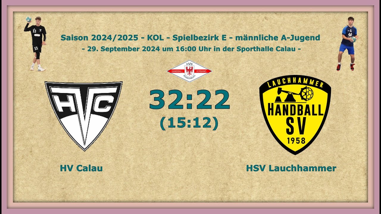A-Jugend: HV Calau - HSV Lauchhammer 32:22 (15:12)