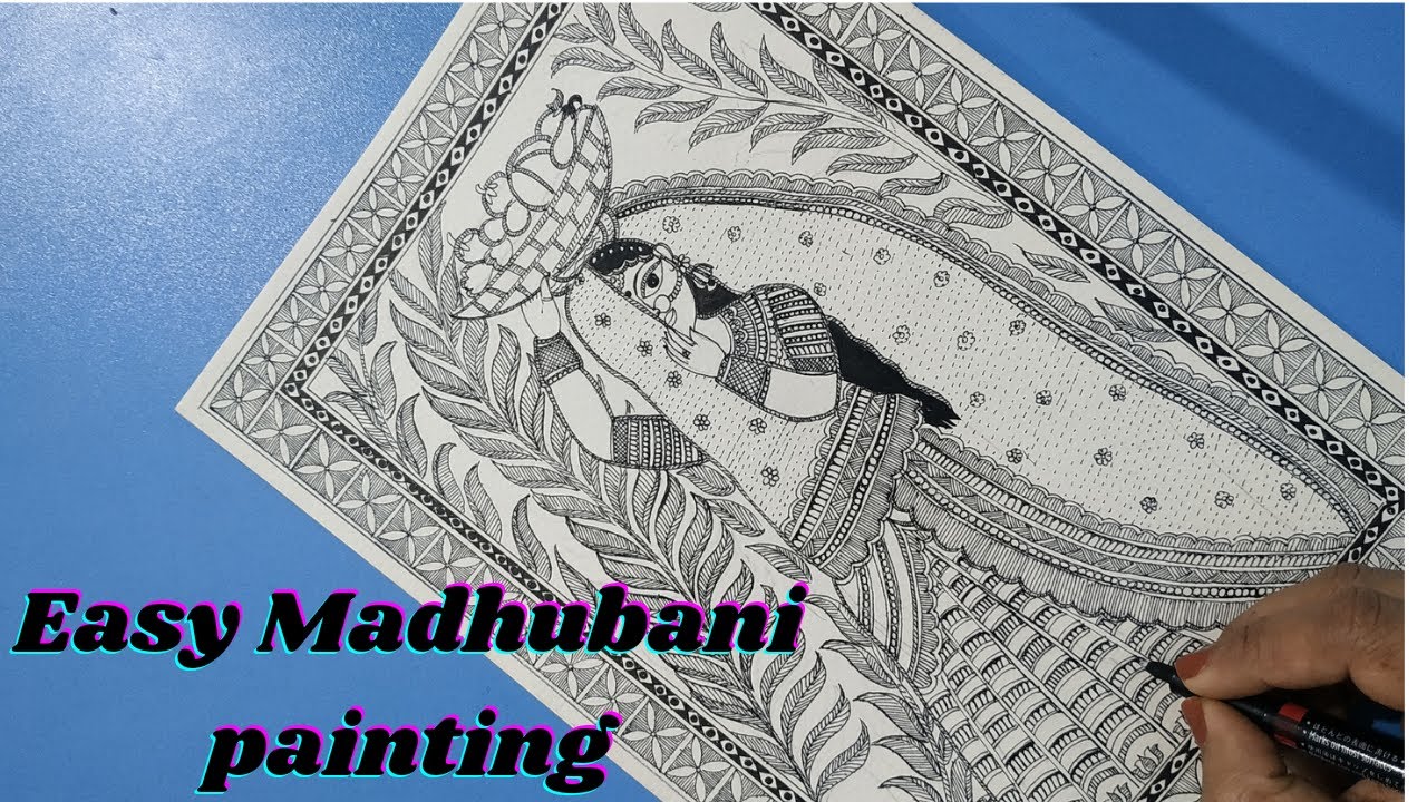 kachni style Madhubani painting/Easy Mithila art