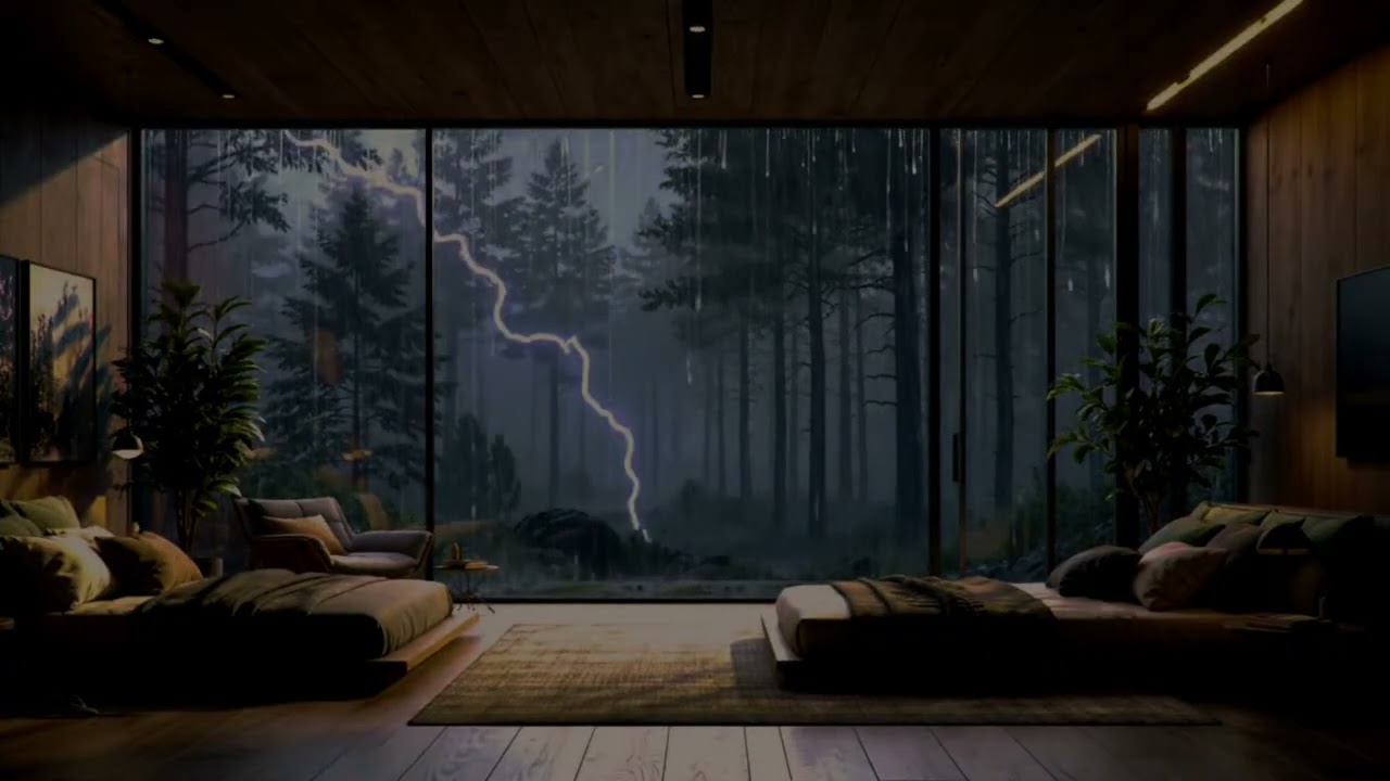 Relaxing Sleep Music for Deep Rest 😴 Rainy Bedroom Ambience to Reduce Stress and Improve Sleep