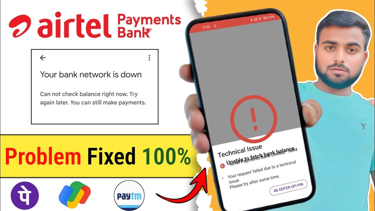 Airtel payment bank technical issue problem fixed 100% / Airtel payment bank network is down