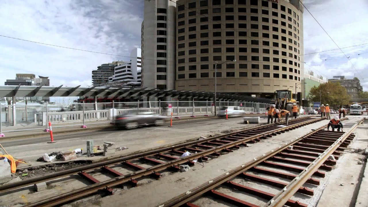 Tram track renewal - Spencer Street, Melbourne