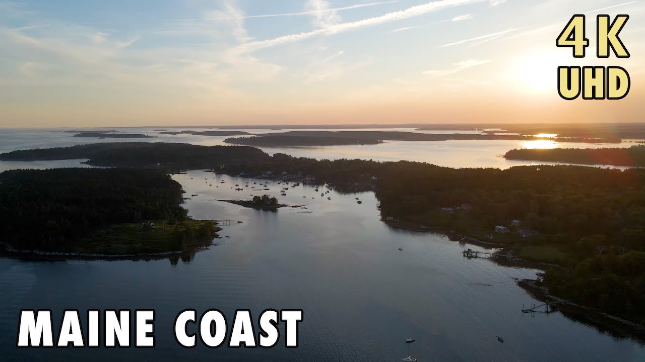 Maine's Coastline From the Air | 4K Drone Footage