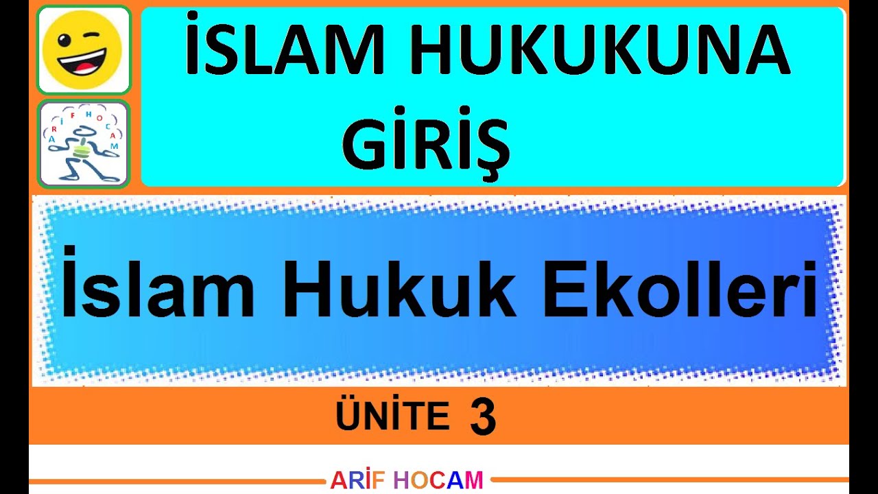 İSLAM HUKUKUNA GİRİŞ - ÜNİTE 3 - İSLAM HUKUK EKOLLERİ