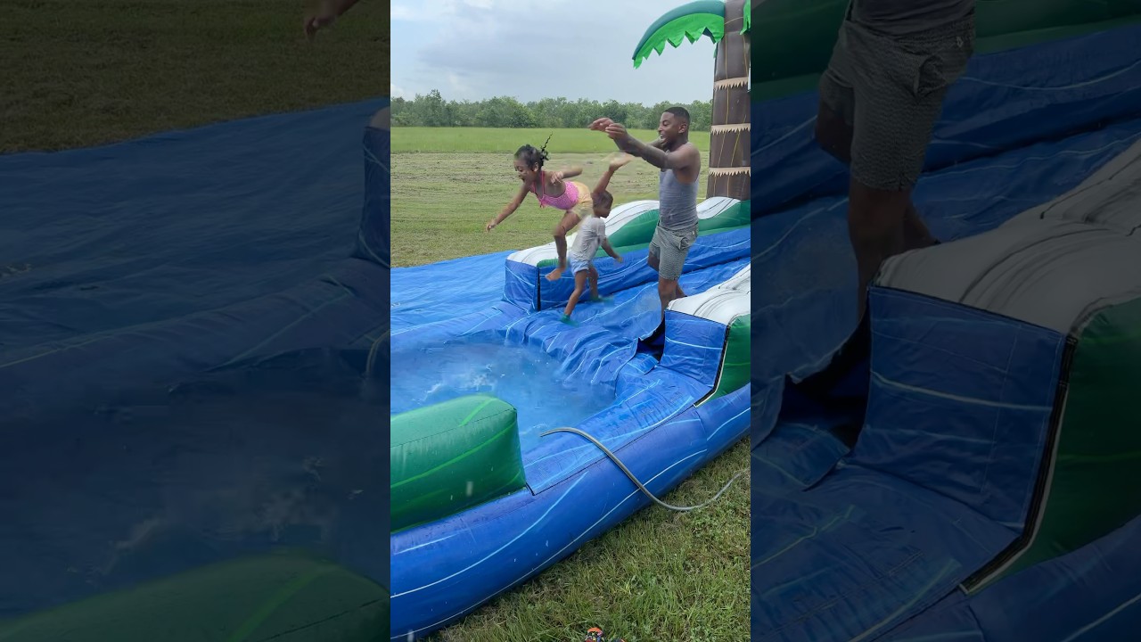 Dad throws londyn and Mj in the pool #shorts
