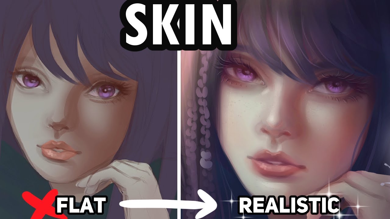 SKIN Painting Process for My Semi Realistic Anime Art Style (How to Paint Skin)