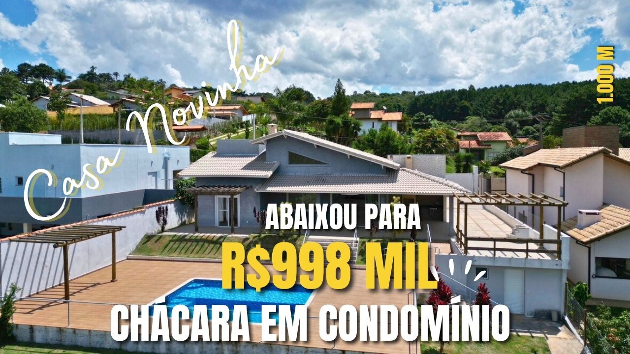Casa de Campo em Condomínio por R$ 998 MIL em Ibiúna 🌿 Piscina, Lareira e Vista para a Mata!