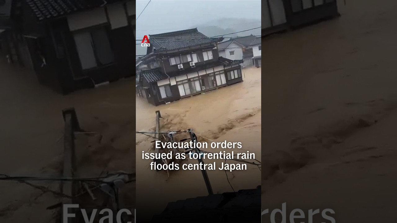 Evacuation orders issued as torrential rain floods central Japan