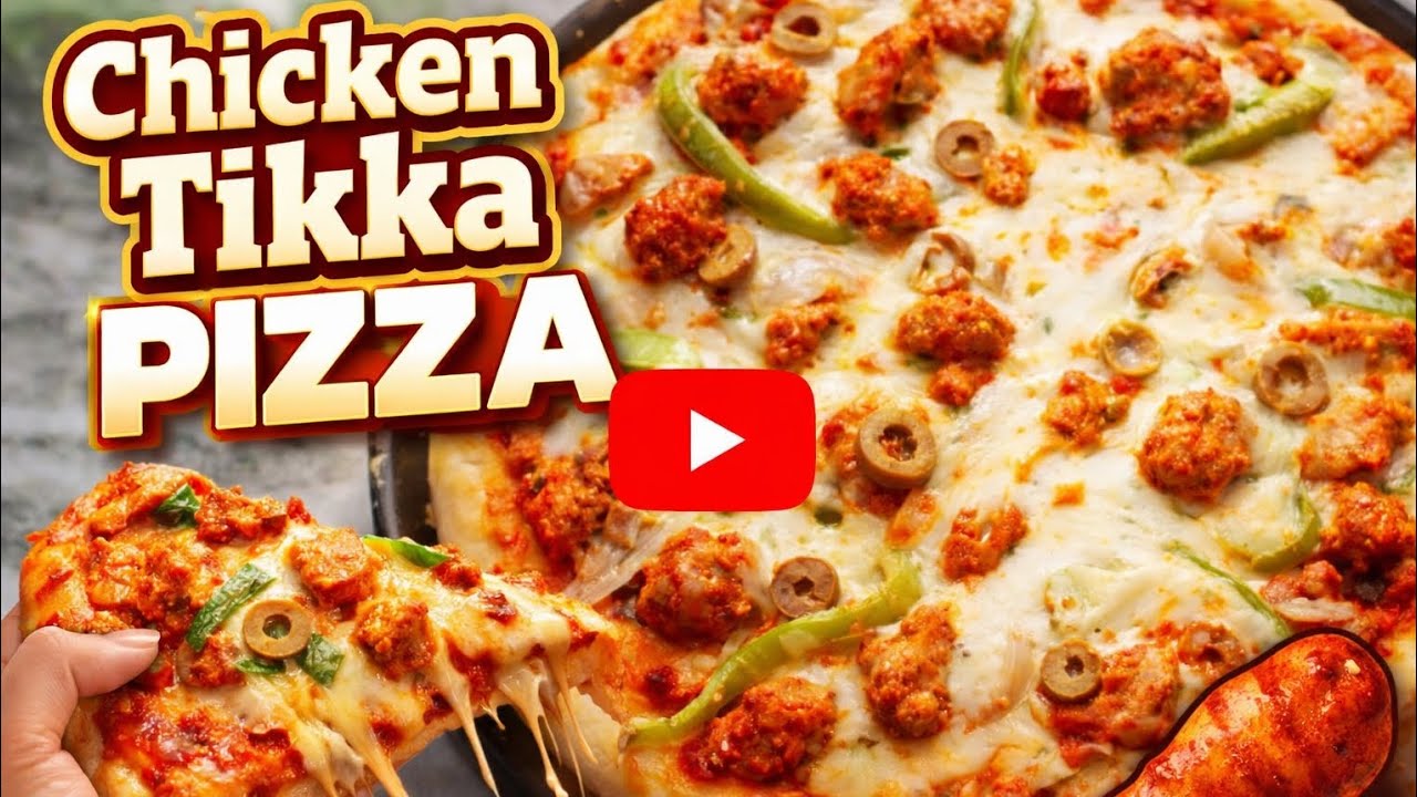 CHICKEN TIKKA PIZZA WITHOUT OVEN CHEESE And YUMMY 😋 VILLAGE FOOD WITH QASIM 