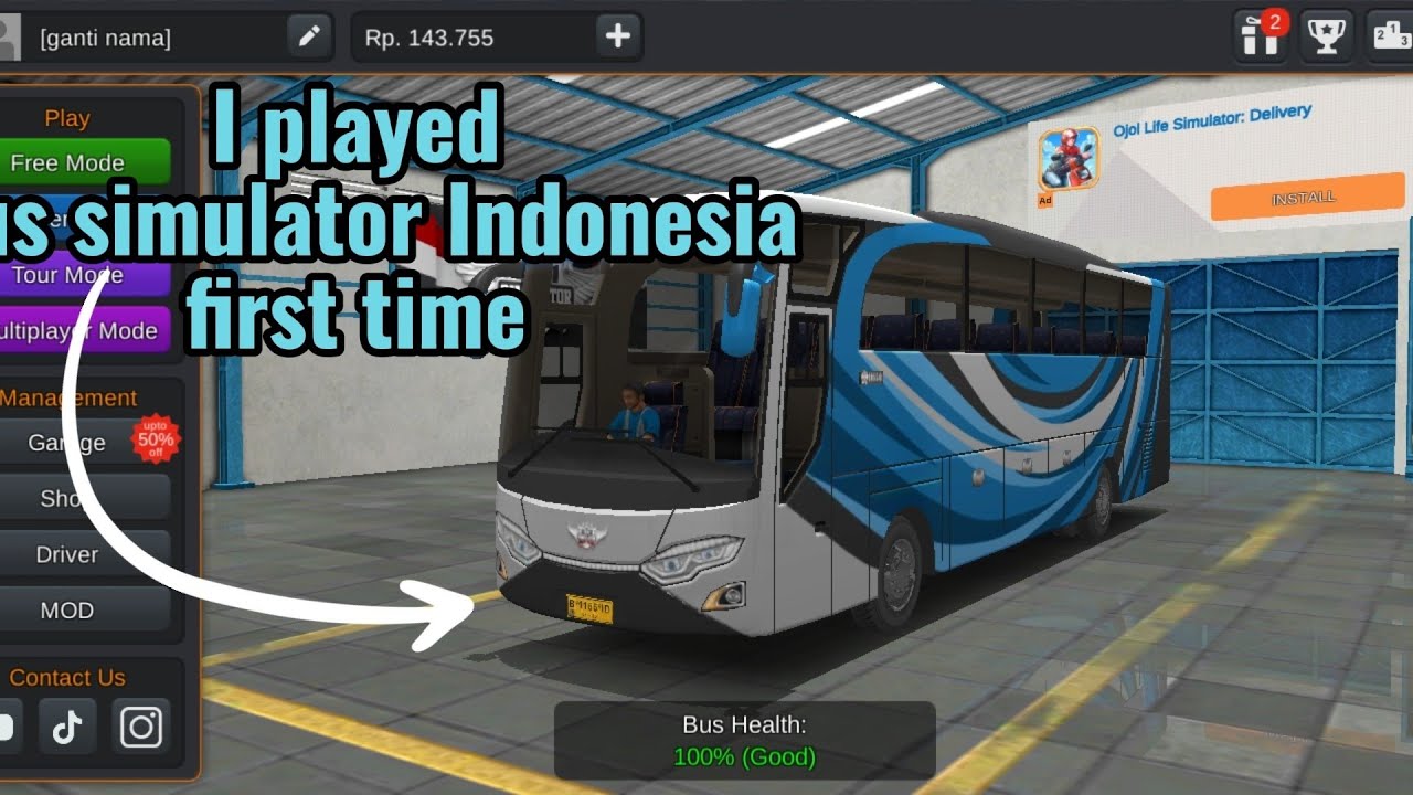 Gear Shift করতে গিয়ে বাসের হেলথ ১০০% → ৬০% 😬 | Bus Simulator Indonesia Gameplay