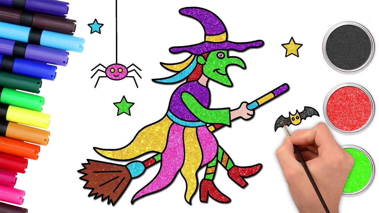 Passo a passo: Desenhe uma bruxa de Halloween | Desenho para crianças | Chiki Art Brasil