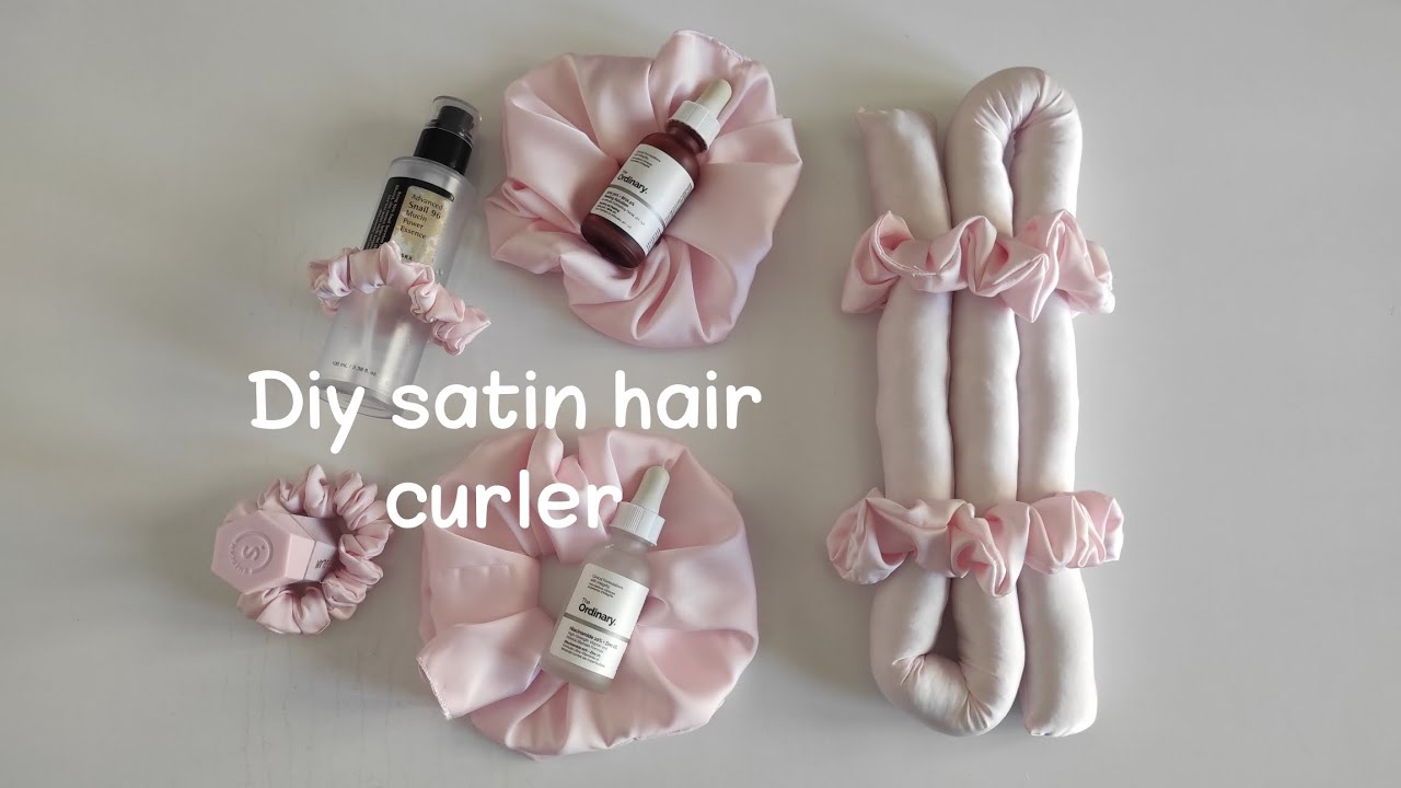 کرلی مو، دوره رایگان آموزش پک خواب 🦢🤍diy satin hair curler با کرلی مو بدون حرارت موهاتو فر کن 💞