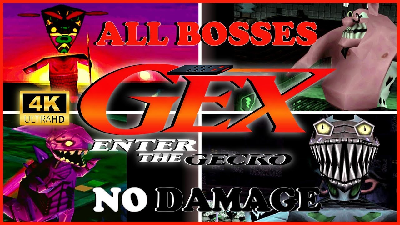 Gex Enter The Gecko 4K - All Bosses (No Damage)