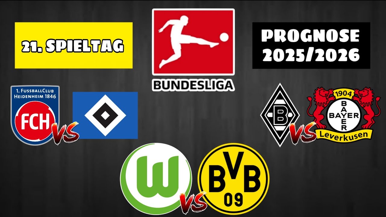 21. SPIELTAG BUNDESLIGA PROGNOSE 2025/2026! / VfL Wolfsburg gegen Borussia Dortmund