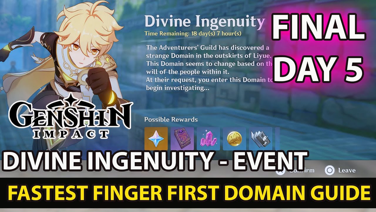 Genshin Impact How To Complete Divine Ingenuity Event Final Day 5 Fastest Finger First Domain Guide