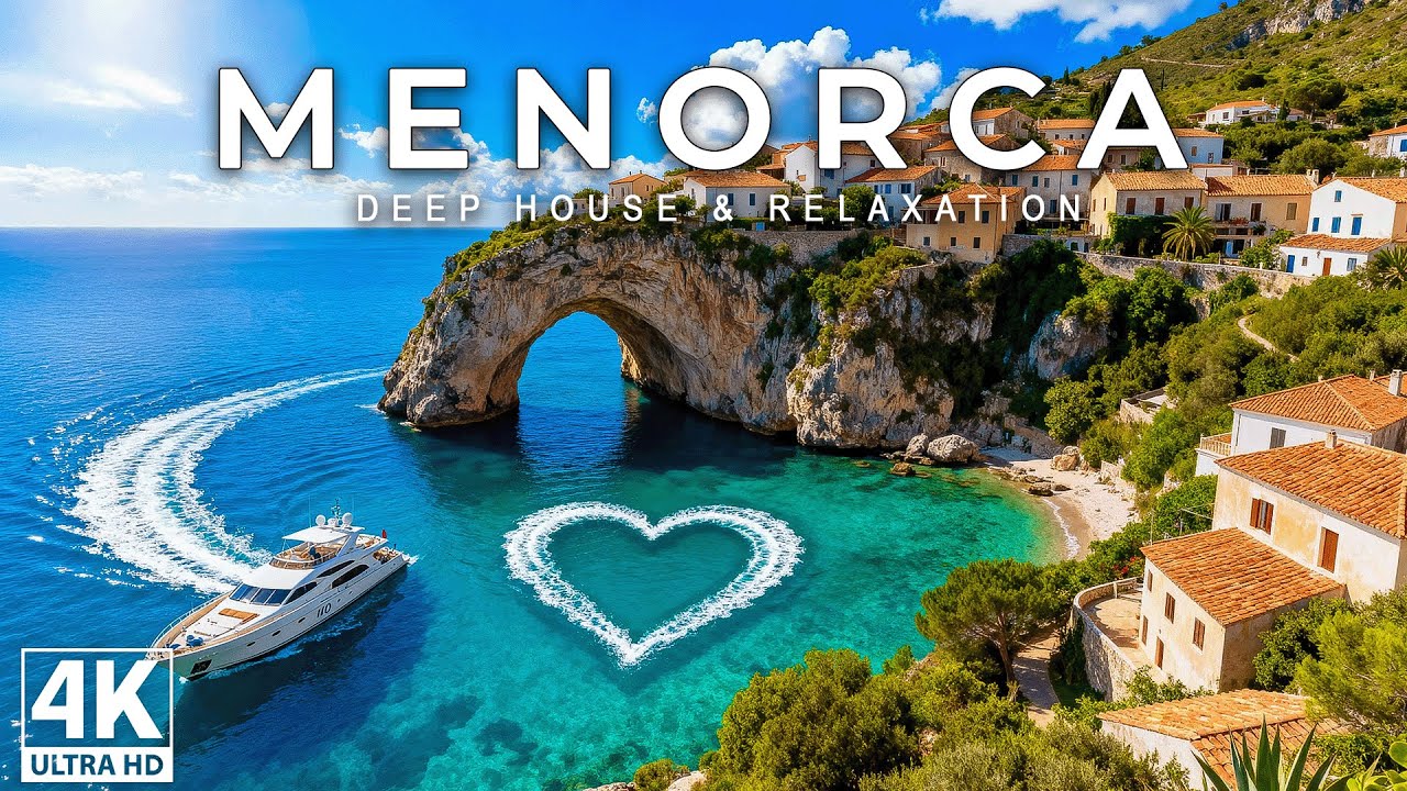 4K Menorca 2025 🇪🇸 Turquoise Coves, Beaches & Mediterranean Views Aerial Journey With Deep House