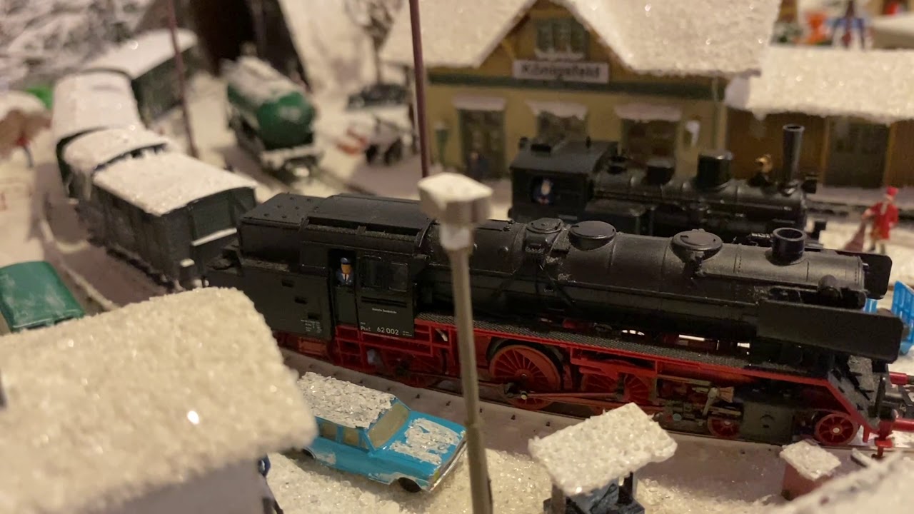 Winterzauber, meine kleine Modelleisenbahn Spur N im Winter, Model railway winter magic N Scale