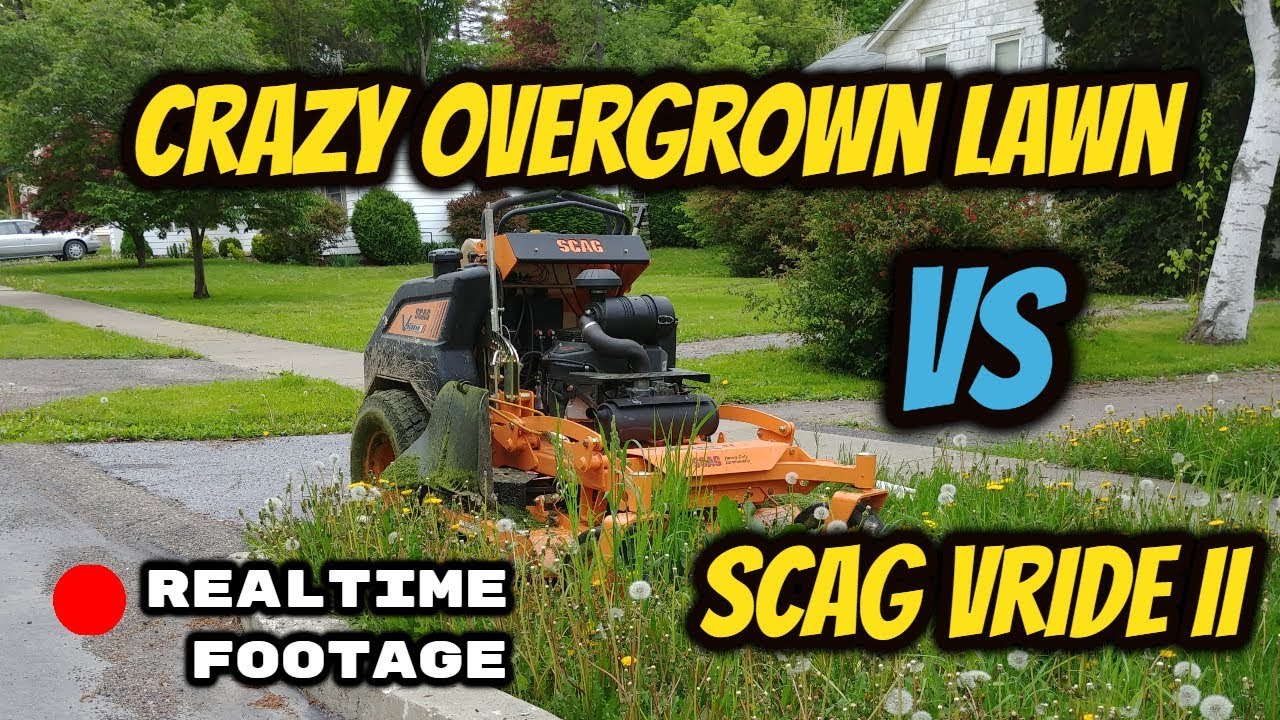 Super Overgrown wet yards Vs Scag Vride 2 | Realtime mowing Footage