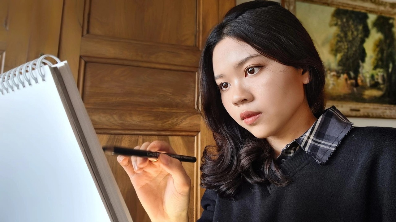 ASMR Thai Artist Draw Your Portrait ✏️ จิตรกรวาดภาพเหมือนให้คุณ