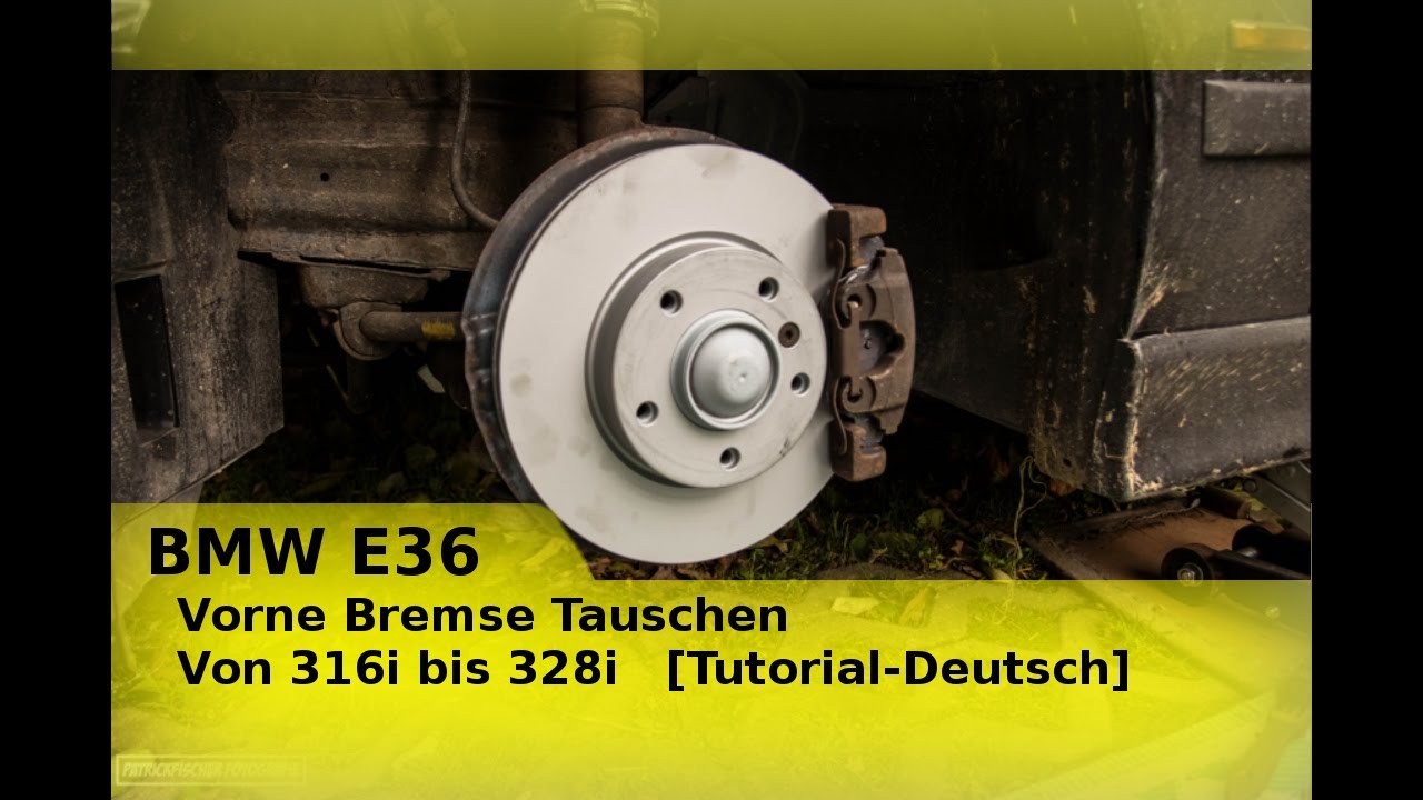 BMW E36 Front Axle Brake Replacement from 316i to 328i [Tutorial-German]