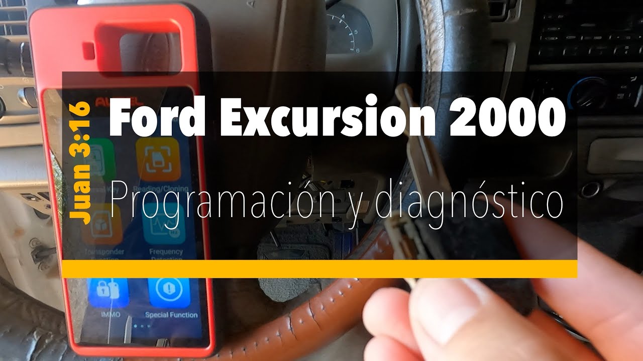 Ford Excursión 2000, programación de llave y diagnóstico de falla con X100 Pad Elite y KM 100