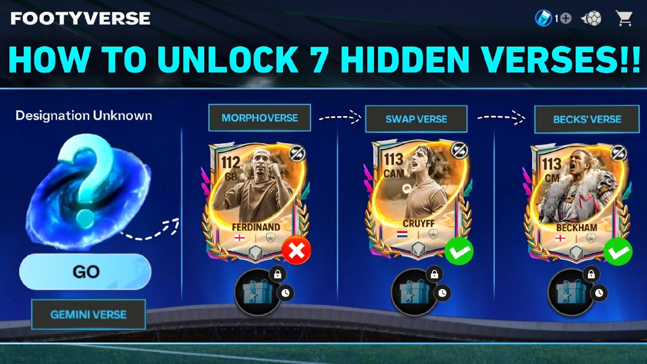 HOW TO UNLOCK 7 HIDDEN VERSES FOOTYVERSE FC MOBILE | 113 OVR SWAP VERSE EXCHANGE FC MOBILE 26!