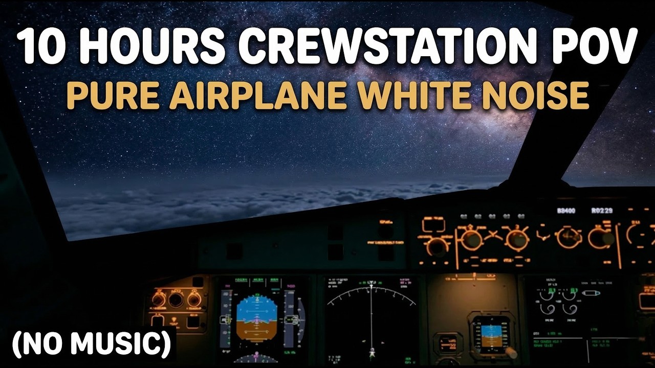 10 Hours of Crewstation POV | Deep Airplane White Noise for Sleep (No Music)