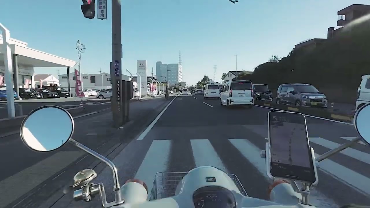 Mt. Fuji appears on the way back from Yaizu to Tokyo | Supercub Driving