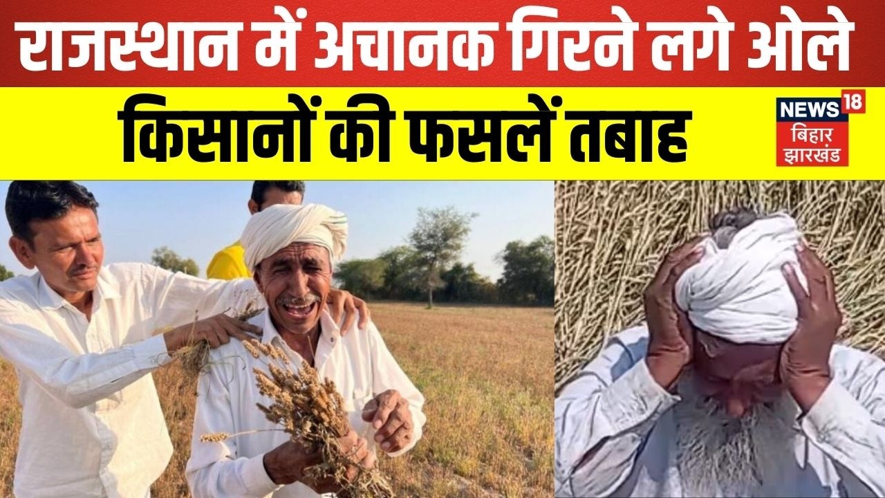 Weather News : Rajasthan में राजस्थान में अचानक गिरने लगे ओले, फसल बर्बाद | Ajmer | Jaipur News