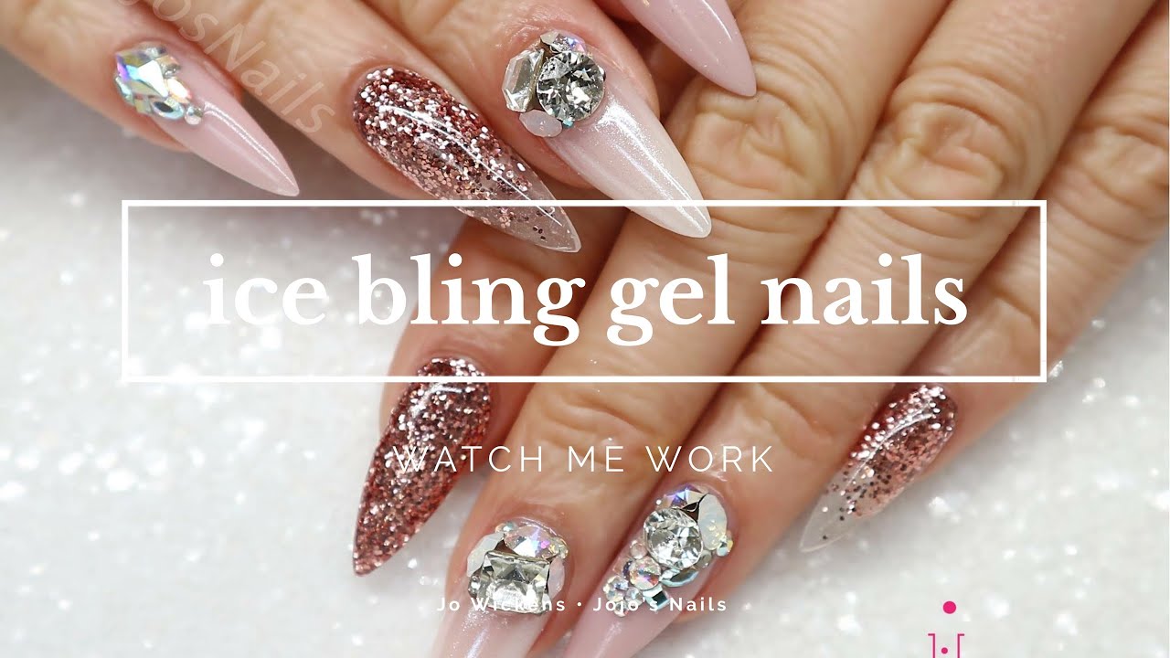 WATCH ME WORK | ICE BLING GEL NAILS TUTORIAL | Jo Wickens