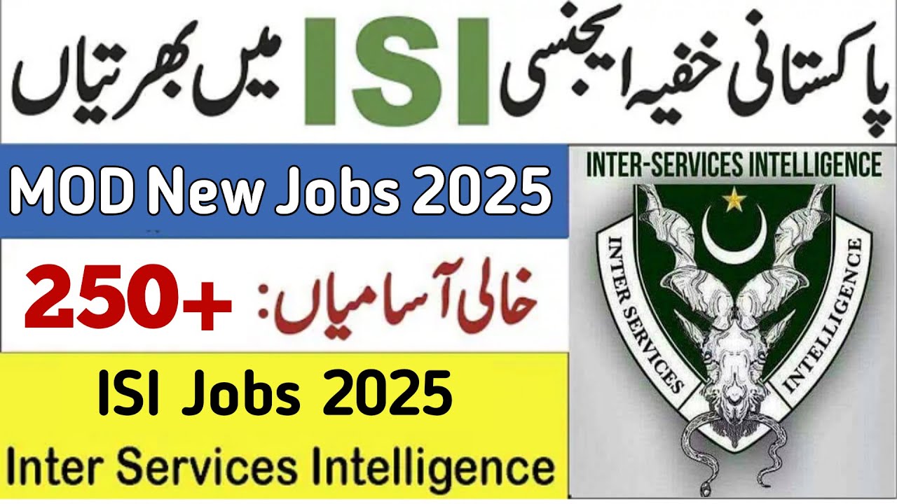 MOD Jobs 2025 | Government Jobs 2025 | ISI Jobs 2025