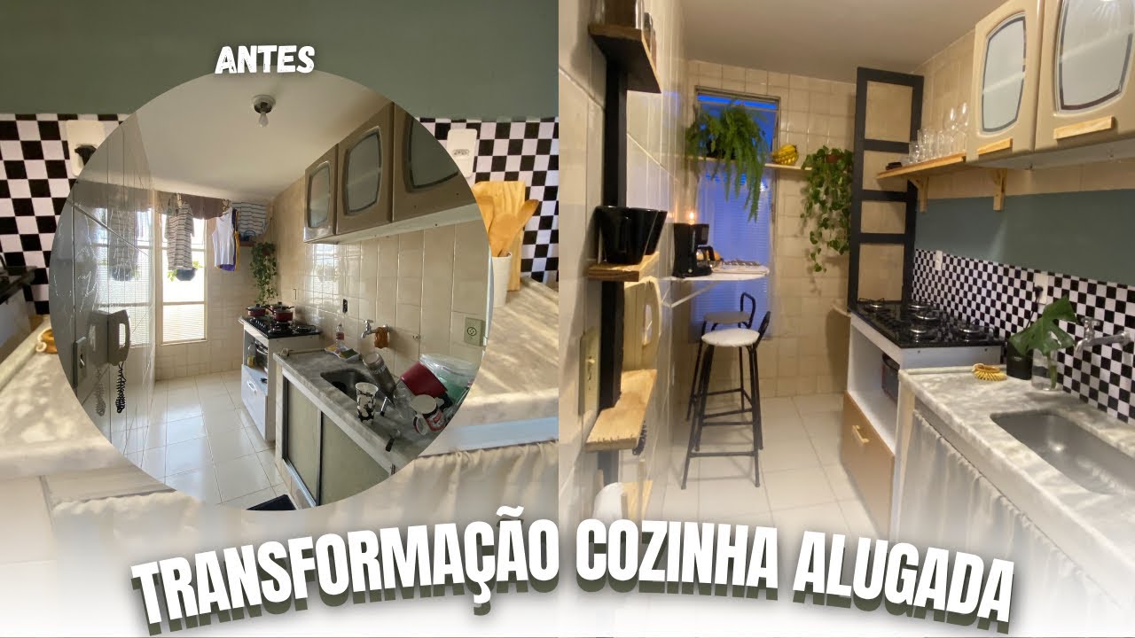 Transformando cozinha alugada, pequena e antiga de forma simples