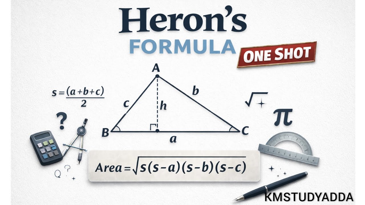 Heron’s Formula Questions | Area of Triangle | Exam Level Problems | Step-by-Step Explanation #area 