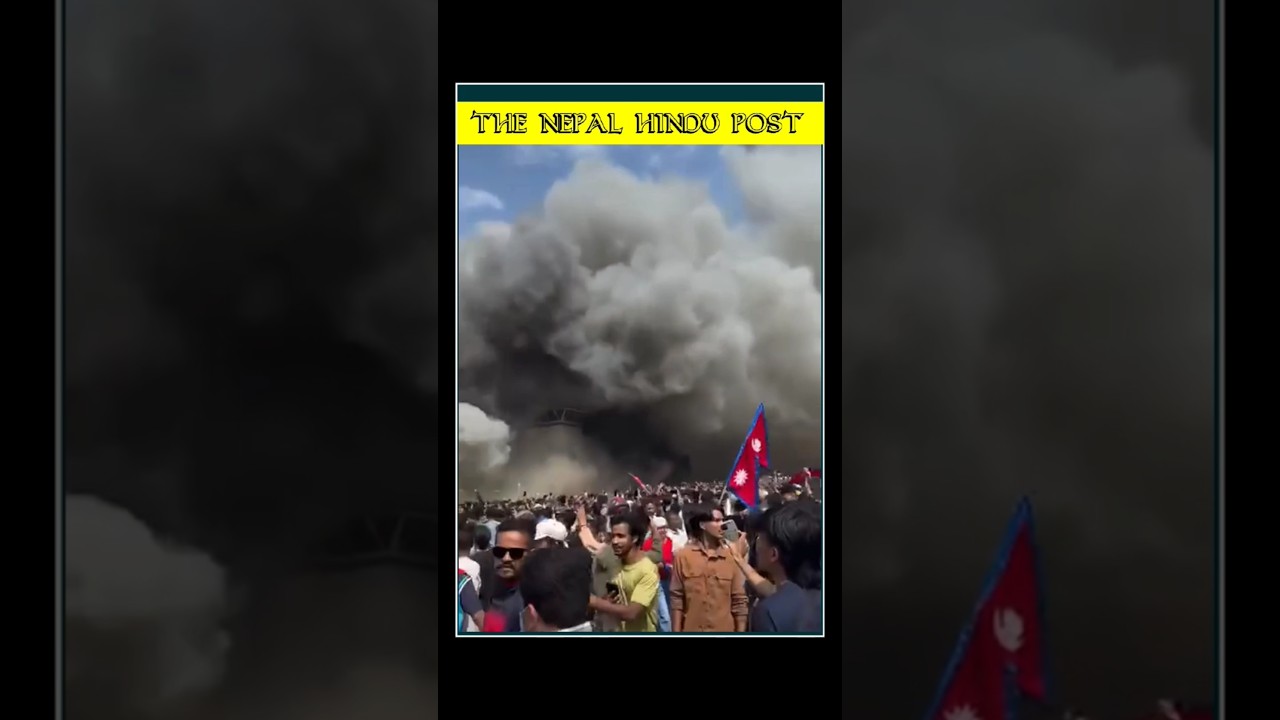 Dramatic footage Scenes Parliament House in Nepal as 