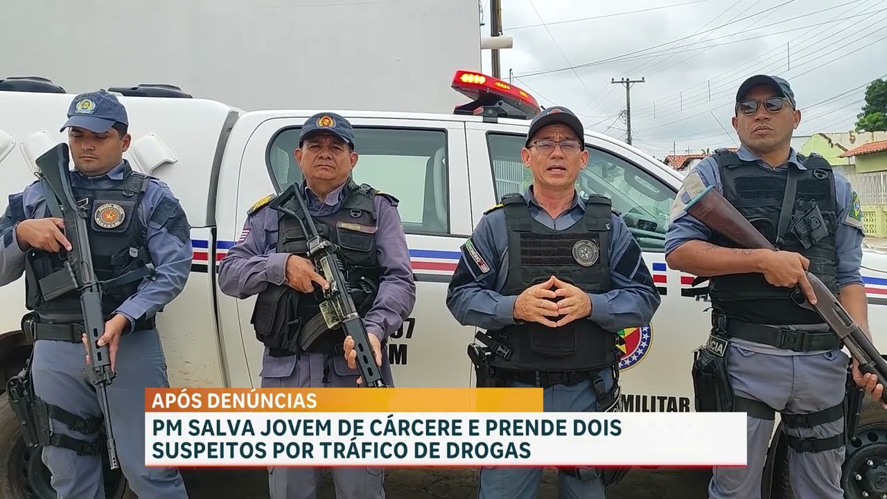 PM salva jovem de cárcere e prende dois suspeitos por tráfico de drogas