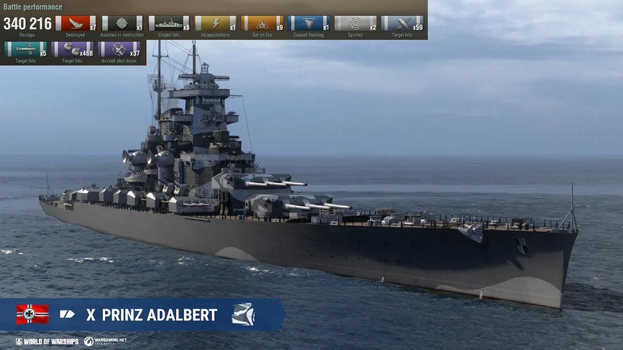 Flanking enemies with Prinz Adalbert (Asymmetric Battle) | World of Warships