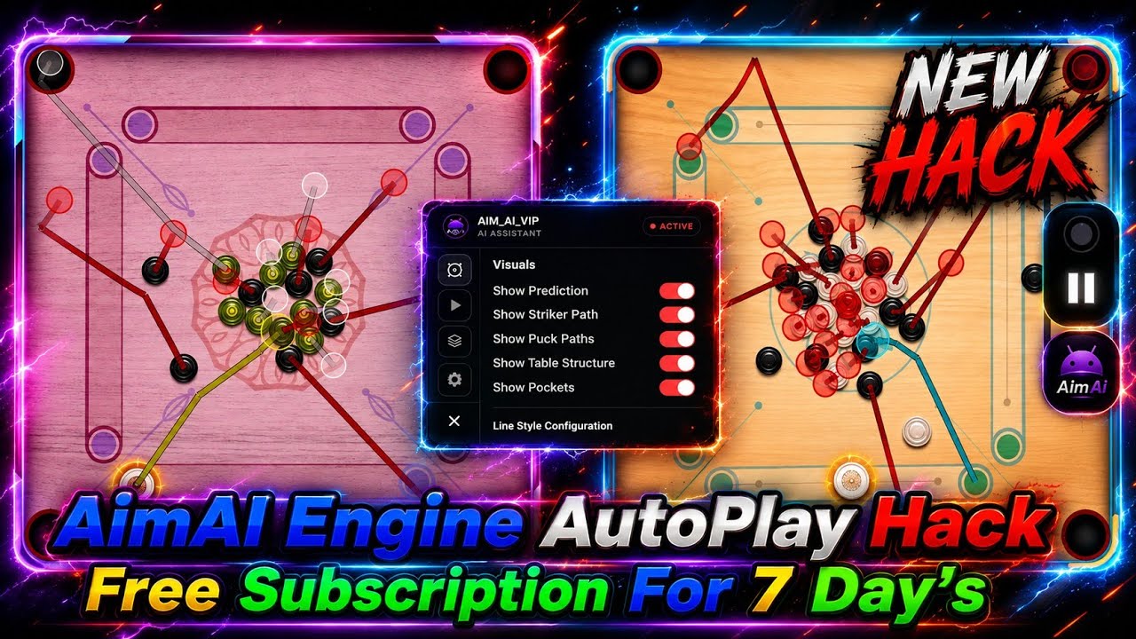 How to Get a Free 7-Day AimAI-2 Engine AutoPlay Subscription,🛑 #carrom #carrompool