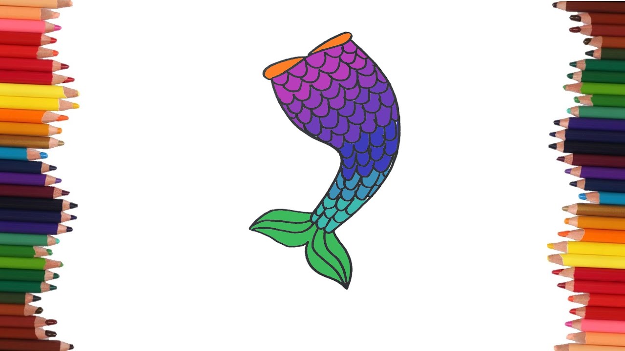 como dibujar una cola de sirena | Dibujos faciles