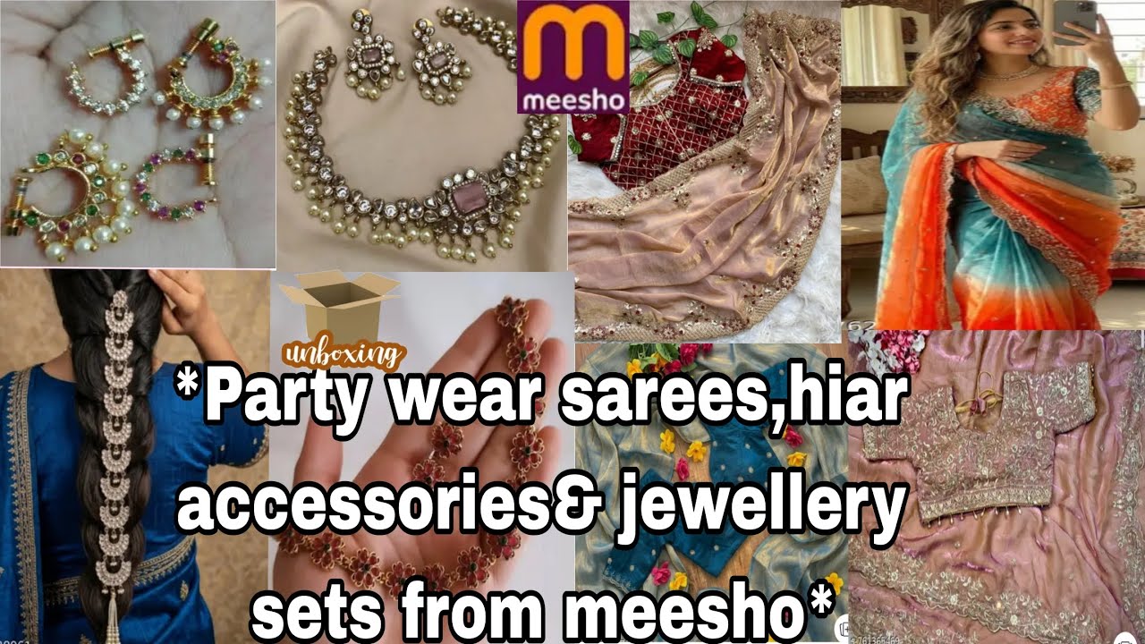 *meesho party wear sarees,hair accessories & jewellery sets full bridal collection*don't miss it 😍*