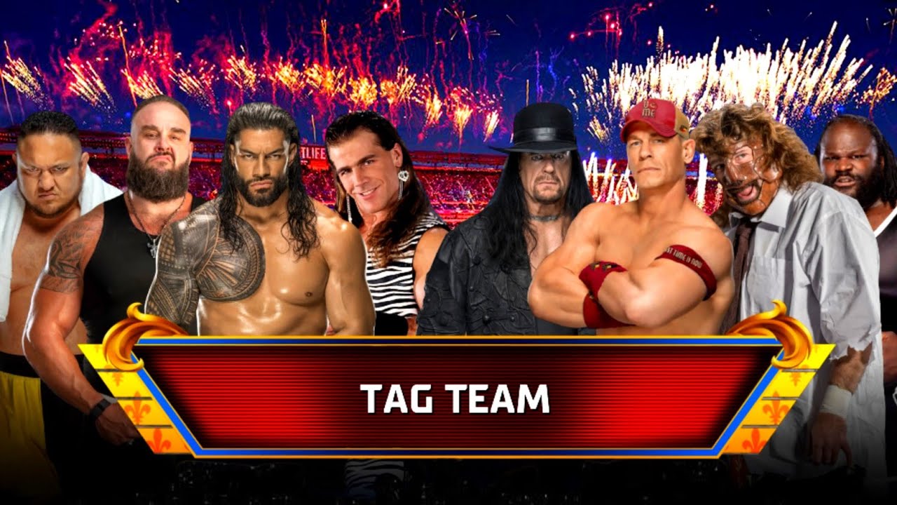 Samoa Joe Braun Roman & Shawn Michaels Vs Undertaker John Cena Mankind & Mark Henry - WWE Backlash