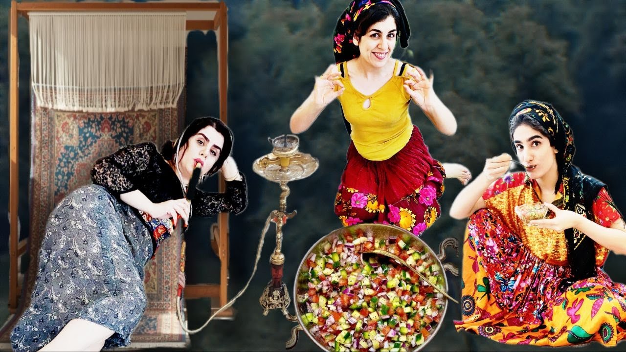 Village life in Iran– making Shirazi Salad & Daf Dance