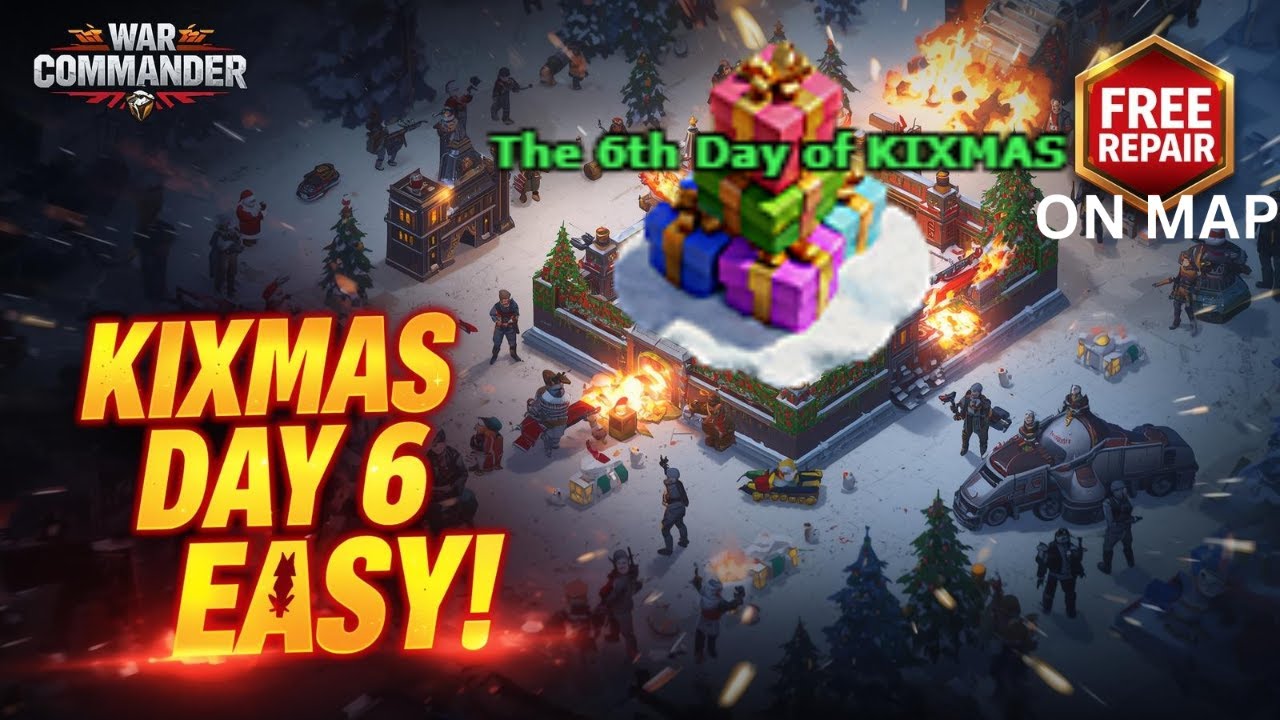 War Commander 🎄 KIXMAS Day 6 Base Made VERY EASY! ⚡ FREE On-Map Repair